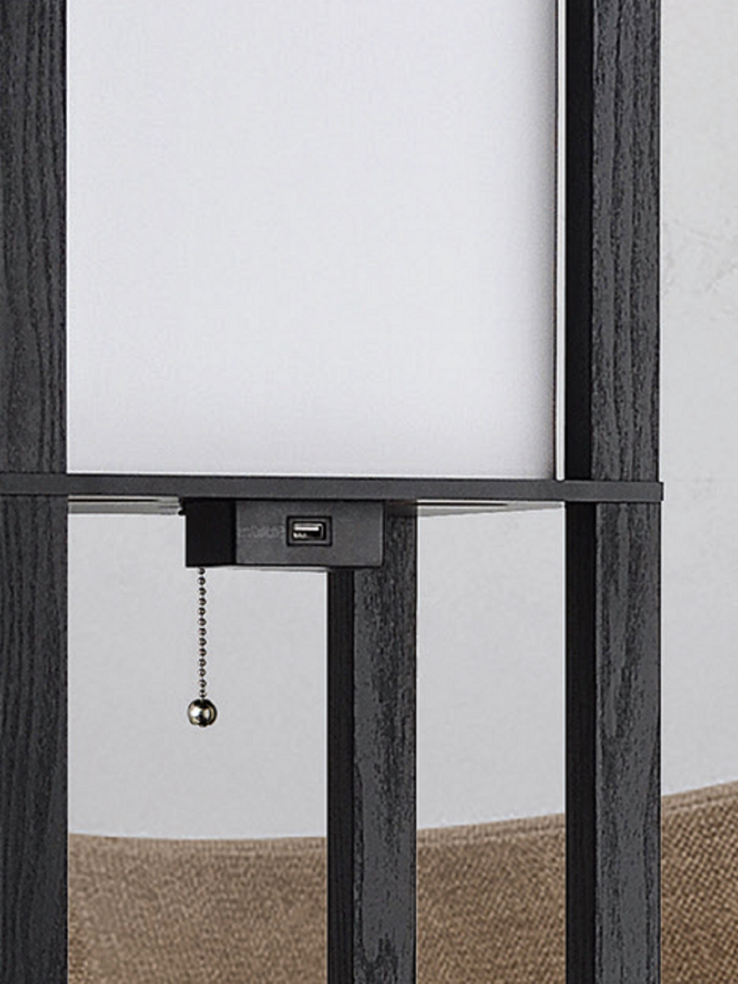 slide 2 of 4, ROOM & RETREAT Rr Shelf Floor Lamp Black With Usb Port 72 In, 72 in