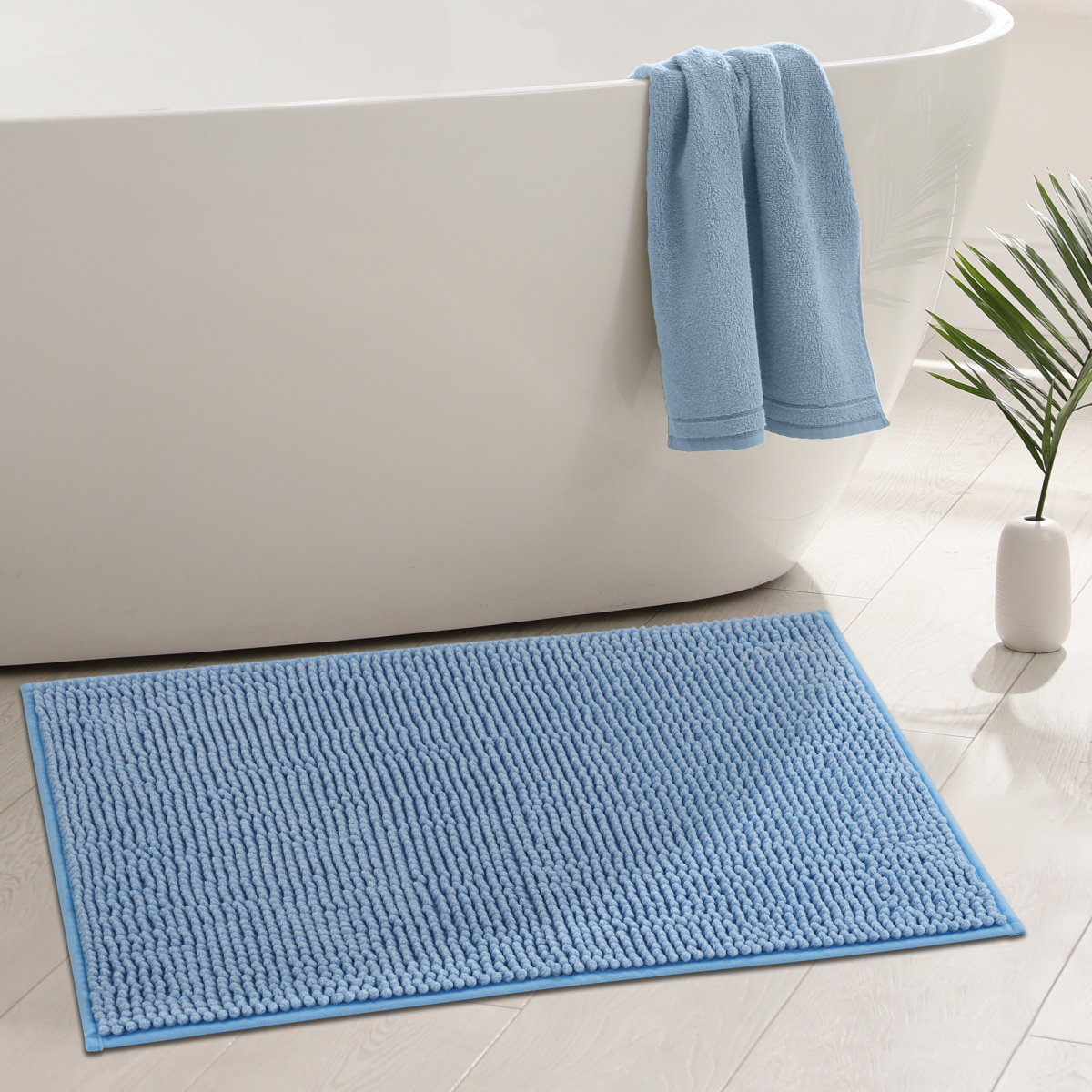 slide 5 of 9, Havenstay 2Pk Chenille Bath Mats Allure Blue, 2 ct