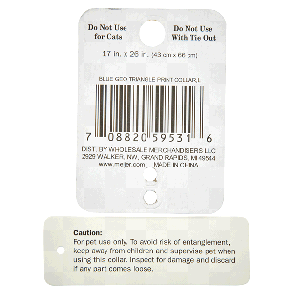 slide 4 of 5, Meijer Pet Collar, Blue Geo Triangle, Medium, 1 ct