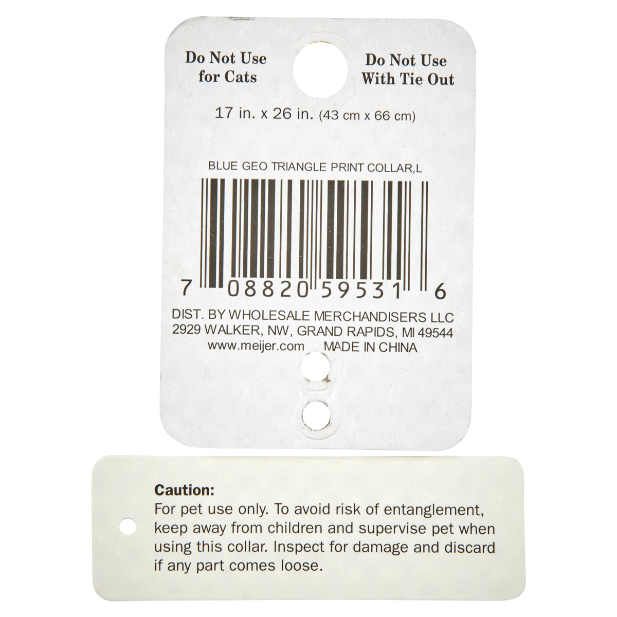 slide 5 of 5, Meijer Pet Collar, Blue Geo Triangle, Medium, 1 ct