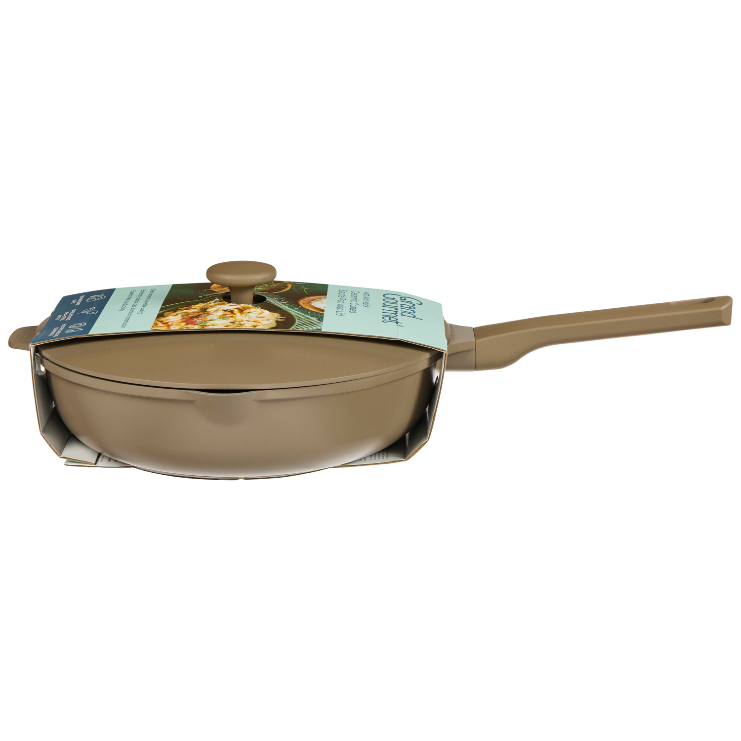 slide 2 of 2, Grand Gourmet GG Ceramic Saute Pan W Lid 4Qt Gray, 4 qt