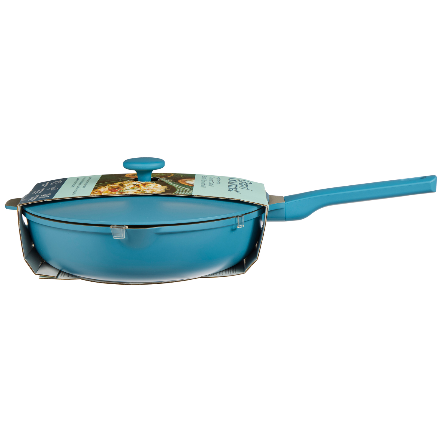 slide 2 of 2, Grand Gourmet GG Ceramic Saute Pan W Lid 4Qt Blue, 4 qt