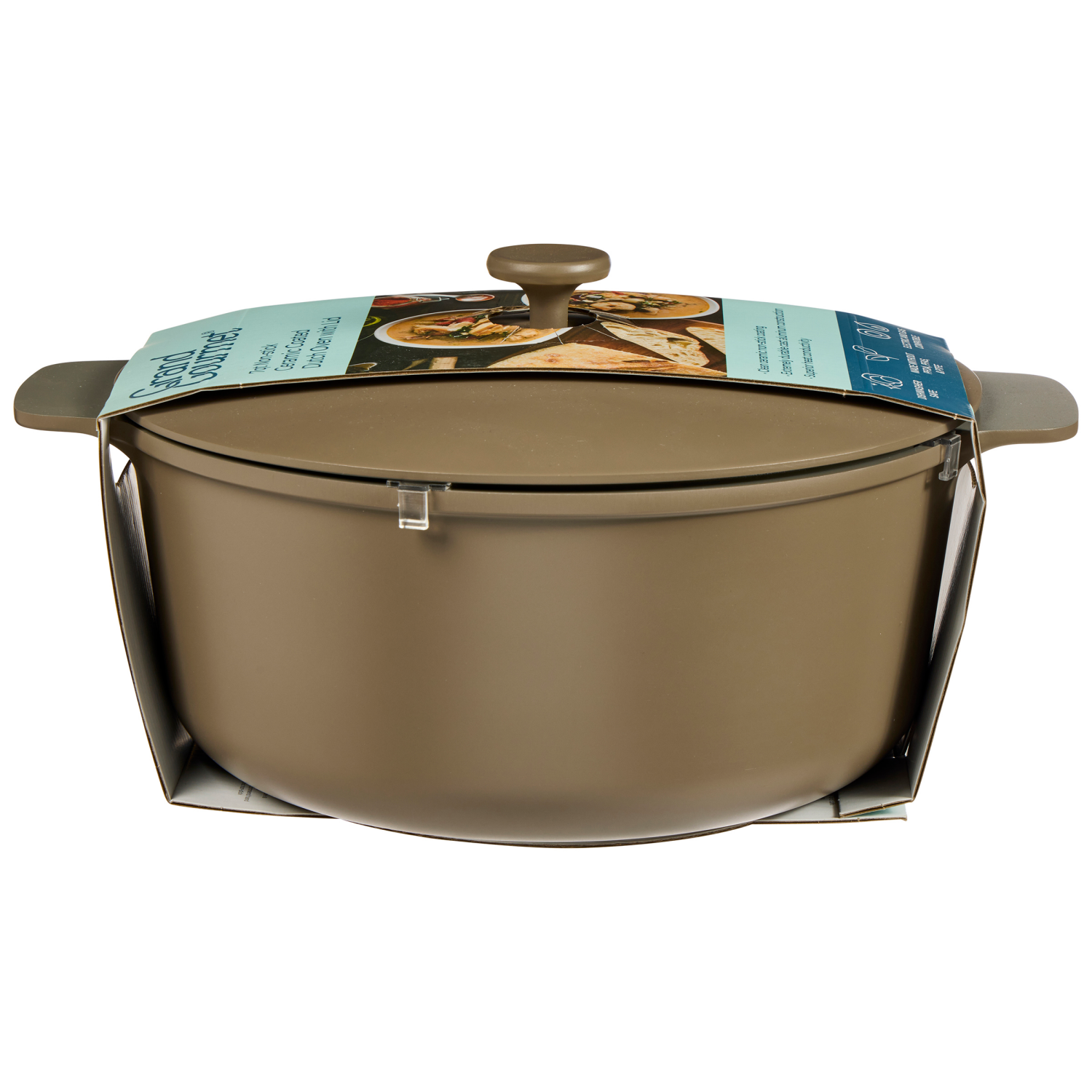 slide 2 of 2, Grand Gourmet GG Ceramic Dutch Oven W Lid 7Qt Gray, 7 qt