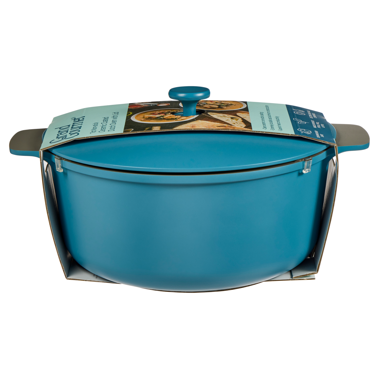 slide 2 of 2, Grand Gourmet GG Ceramic Dutch Oven W Lid 7Qt Blue, 7 qt