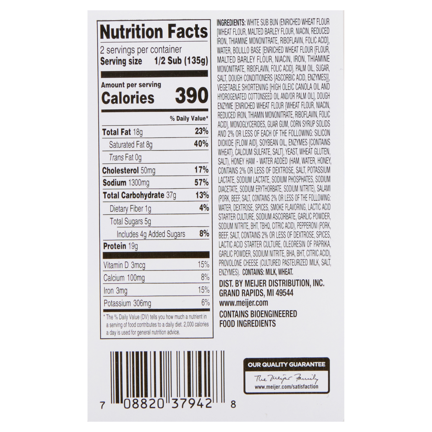 slide 2 of 3, FRESH FROM MEIJER Crafted Market by Meijer Italian Sub, 9.5 oz., 9.75 oz