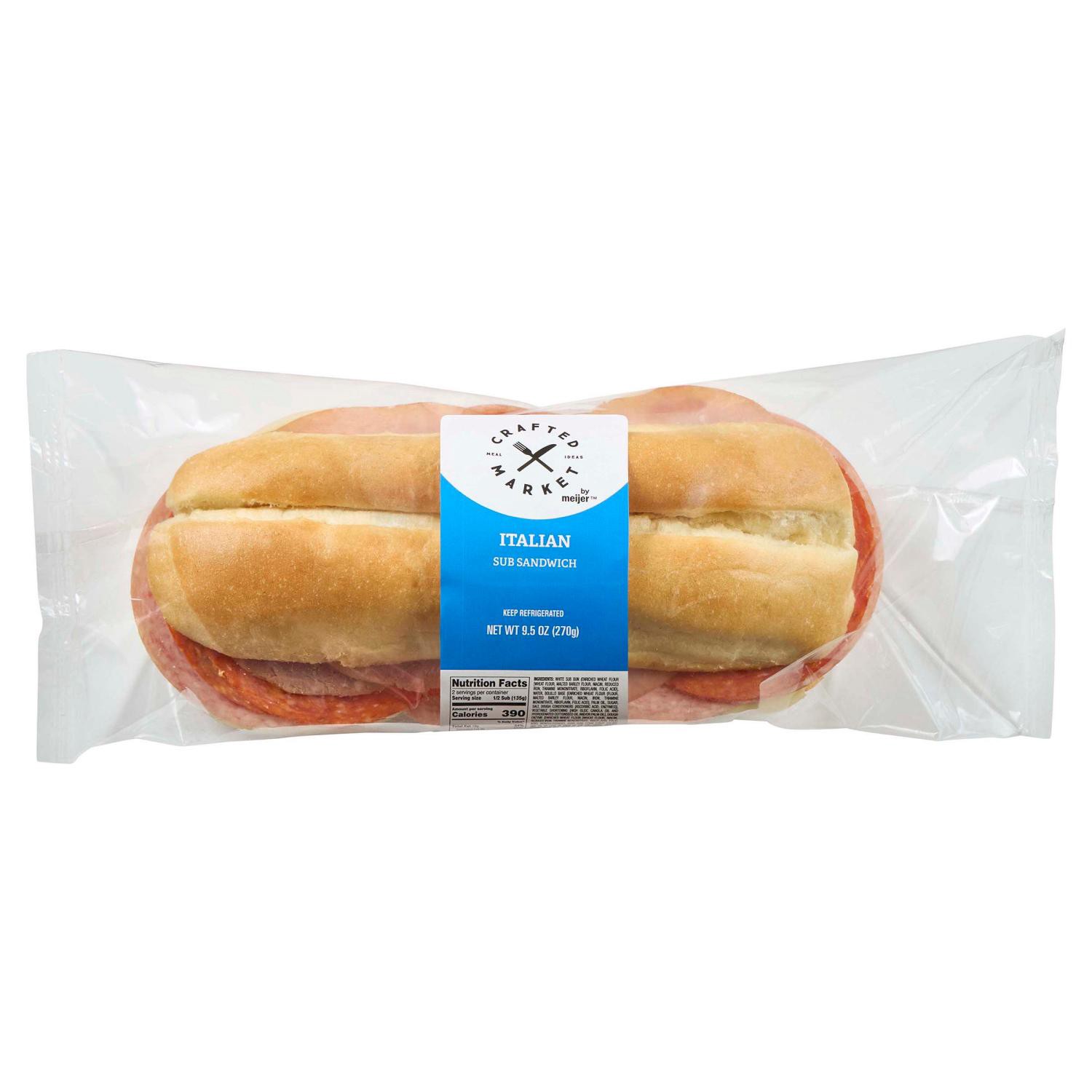 slide 1 of 3, Crafted Market By Meijer Italian Sub, 9.5 Oz., 9.5 oz