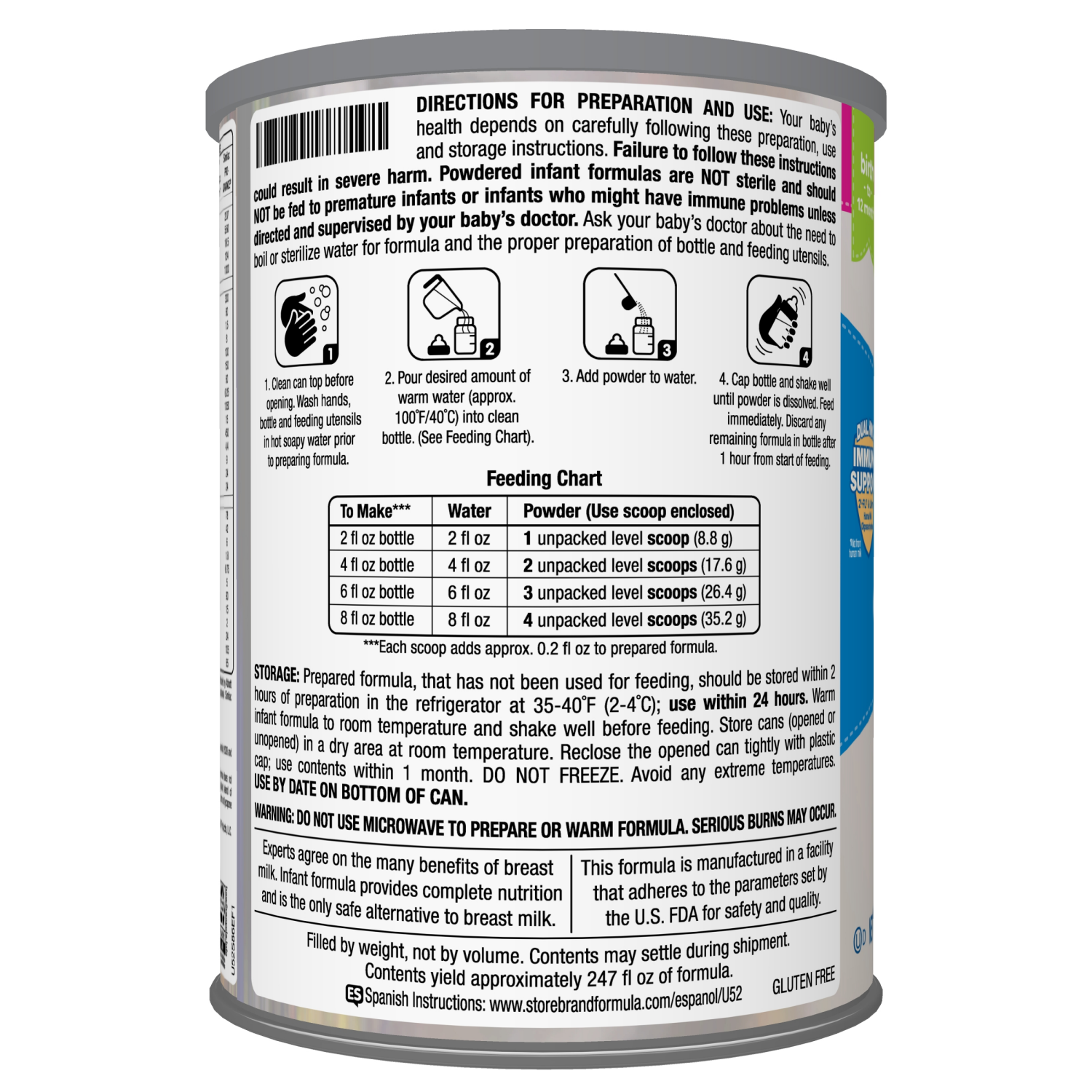 slide 6 of 7, Meijer Advantage Premium Baby Formula Powder with Iron, Dual HMOs, Non-GMO, 34 oz