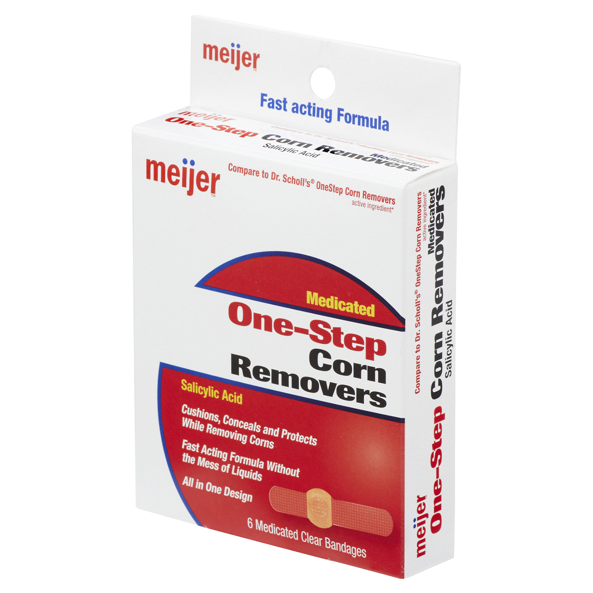 slide 8 of 8, Meijer One-Step Corn Removers, Medicated, 6 ct