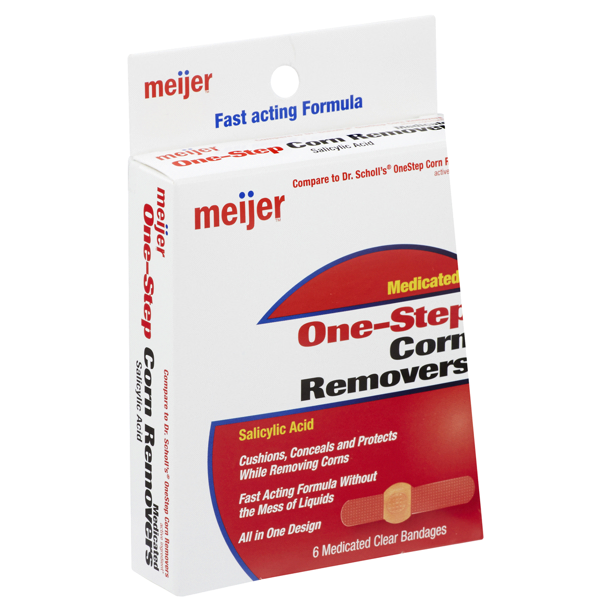 slide 5 of 8, Meijer One-Step Corn Removers, Medicated, 6 ct
