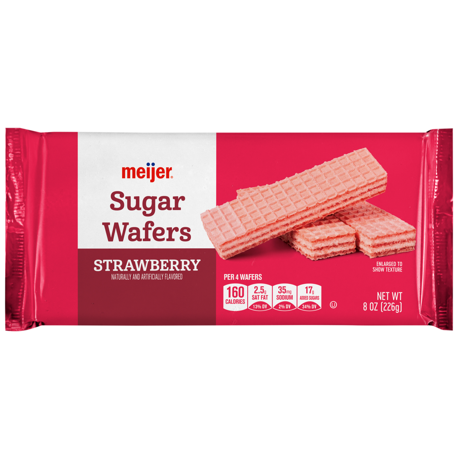 slide 1 of 6, Meijer Strawberry Sugar Wafer Cookies, 8 oz