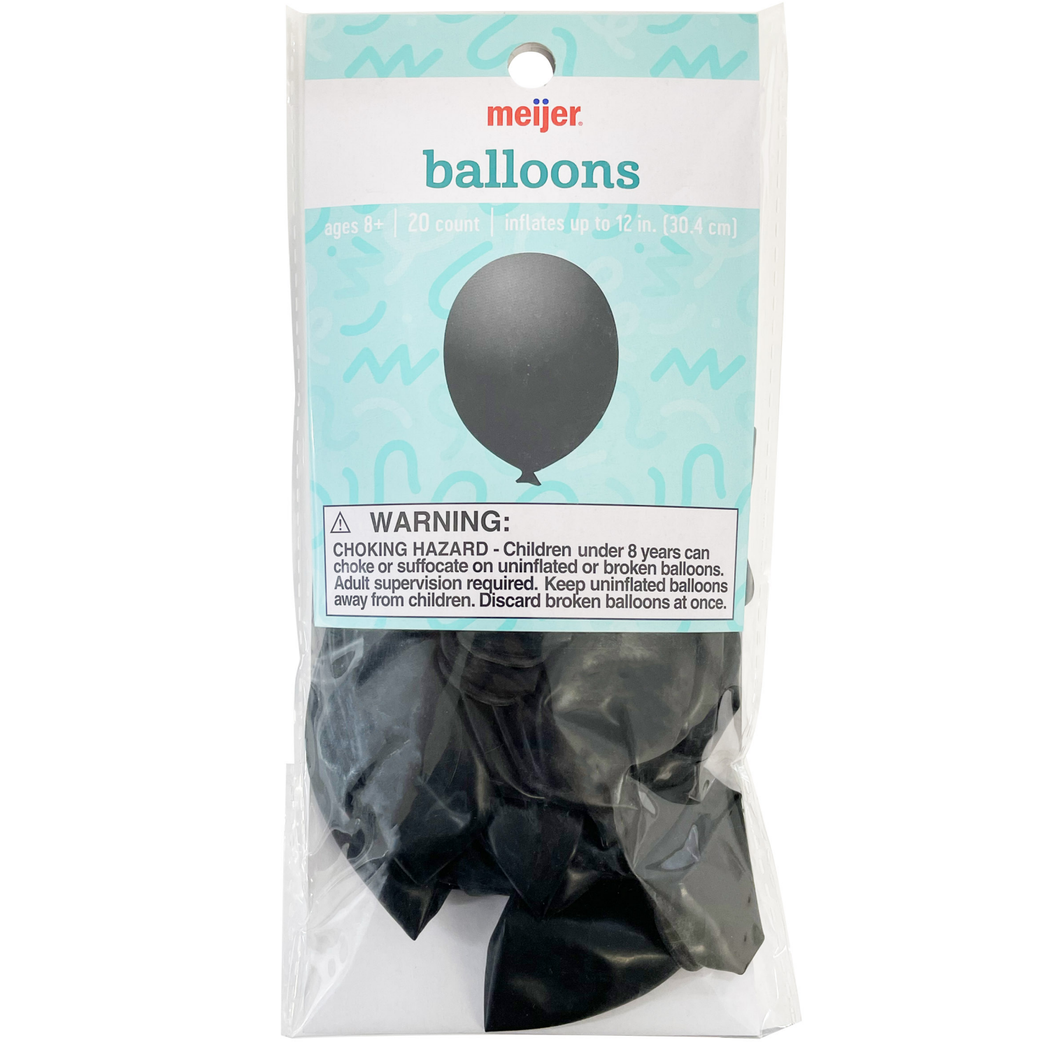 slide 1 of 2, Meijer Balloons, Black, 20 ct