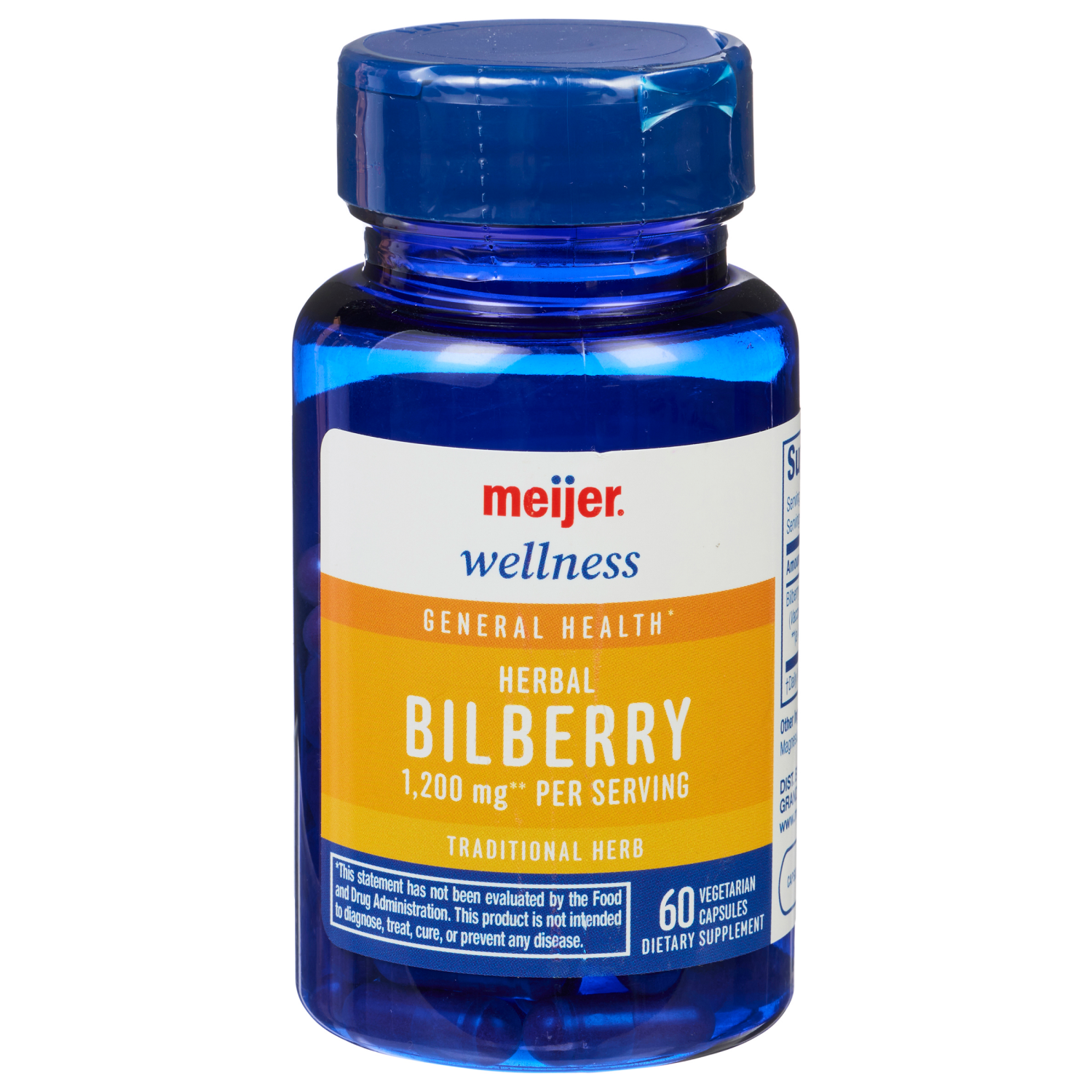 slide 1 of 3, Meijer Wellness Meijer Bilberry Extract Herbal Supplement Capsule, 60 ct; 1200 mg