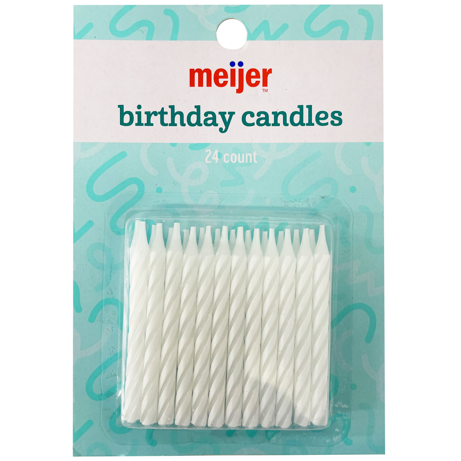 slide 1 of 1, Meijer Birthday Candles, White Spirals, 24 ct