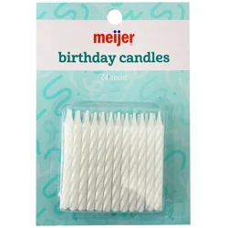 Meijer Birthday Candles, White Spirals