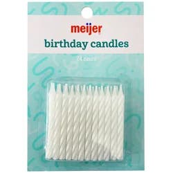 Meijer Birthday Candles, White Spirals