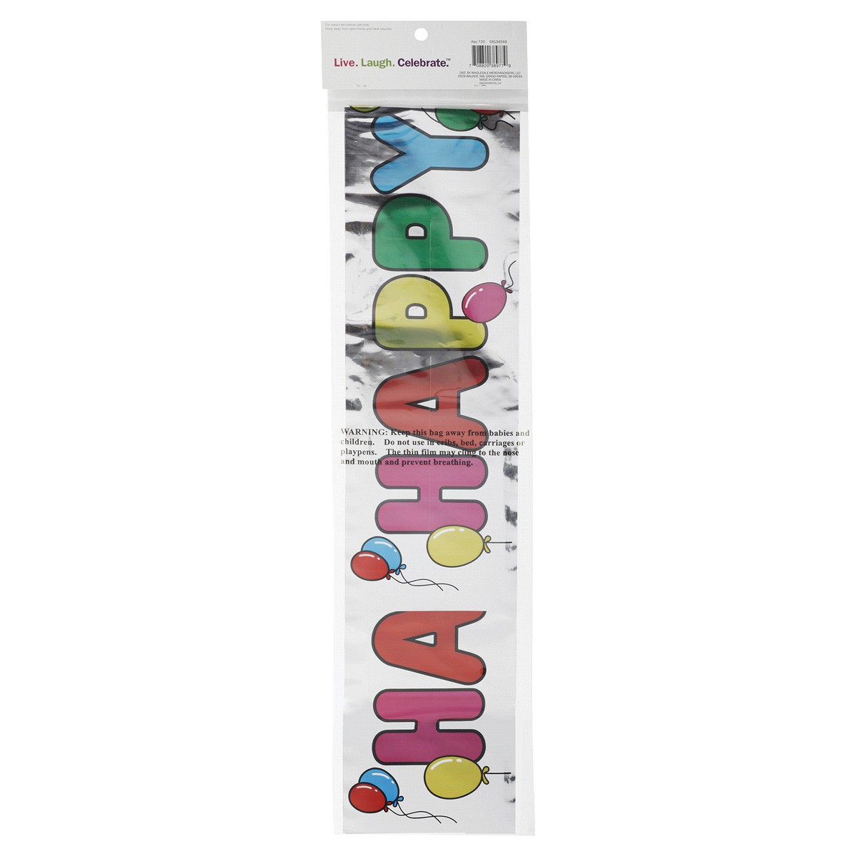 slide 2 of 2, Meijer Metallic Happy Birthday Banner, 12 ft