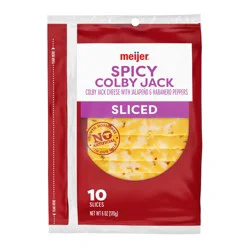 Meijer Sliced Spicy Colby Jack Cheese 6oz