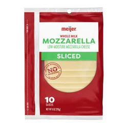 Meijer Whole Milk Mozzarella Sliced Cheese 6oz