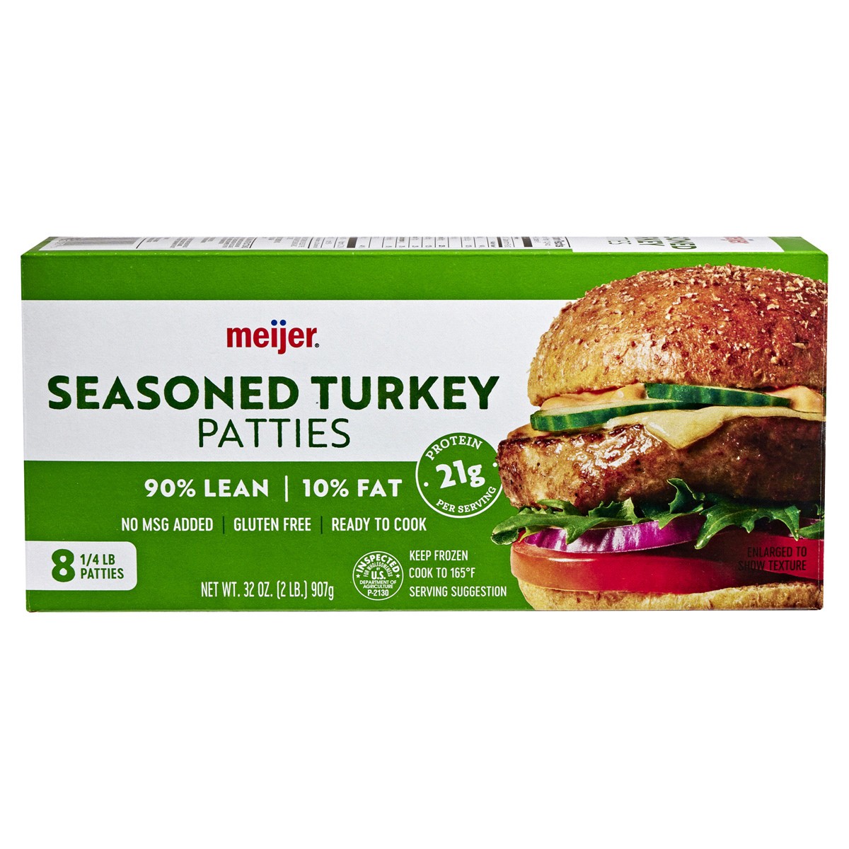 slide 1 of 29, Meijer Seasoned Turkey Patties, 8 ct