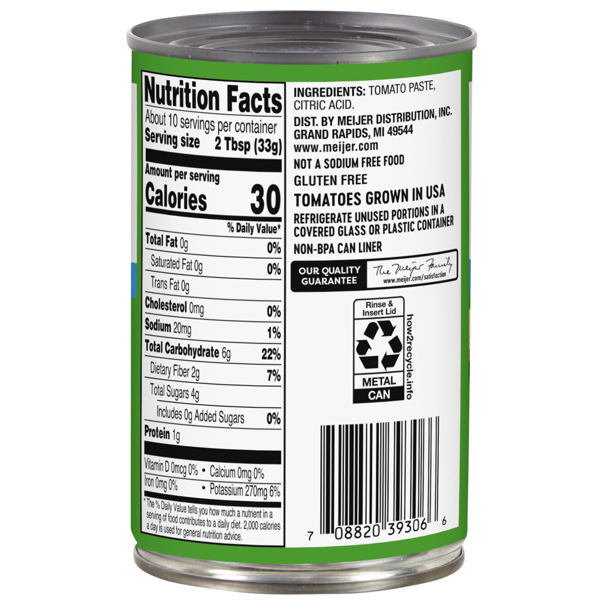 slide 2 of 2, Meijer No Salt Added Tomato Paste, 12 oz, 12 oz