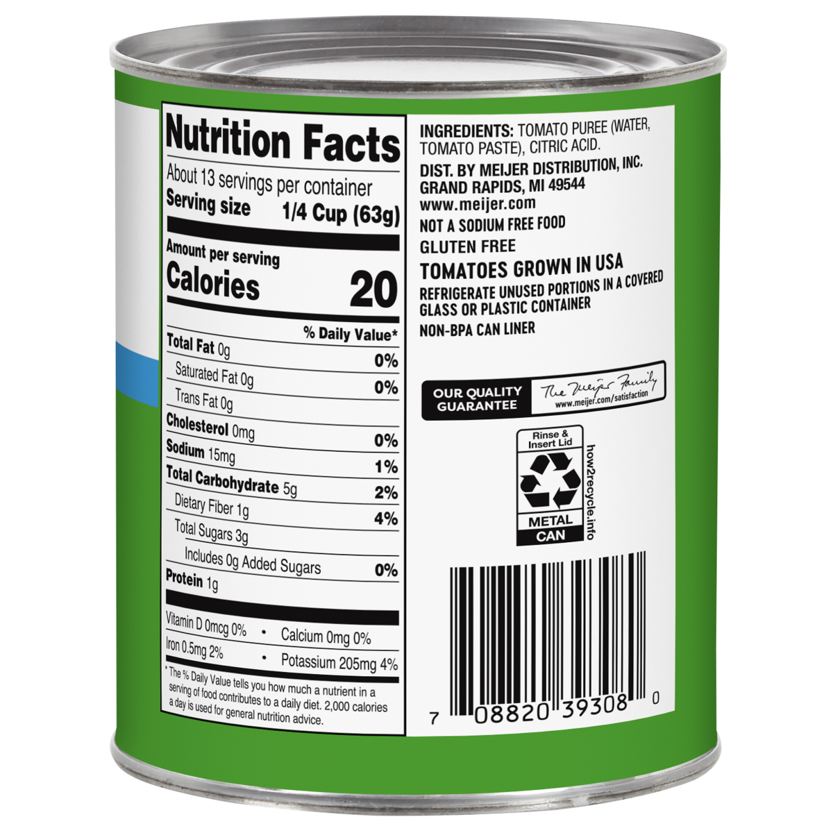 slide 2 of 2, Meijer No Salt Added Tomato Puree, 29 oz