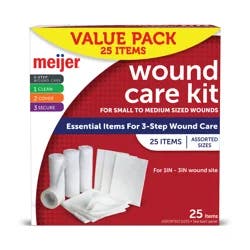 Meijer Wound Care Kit, Small to Medium, Value Pack, 25 Items