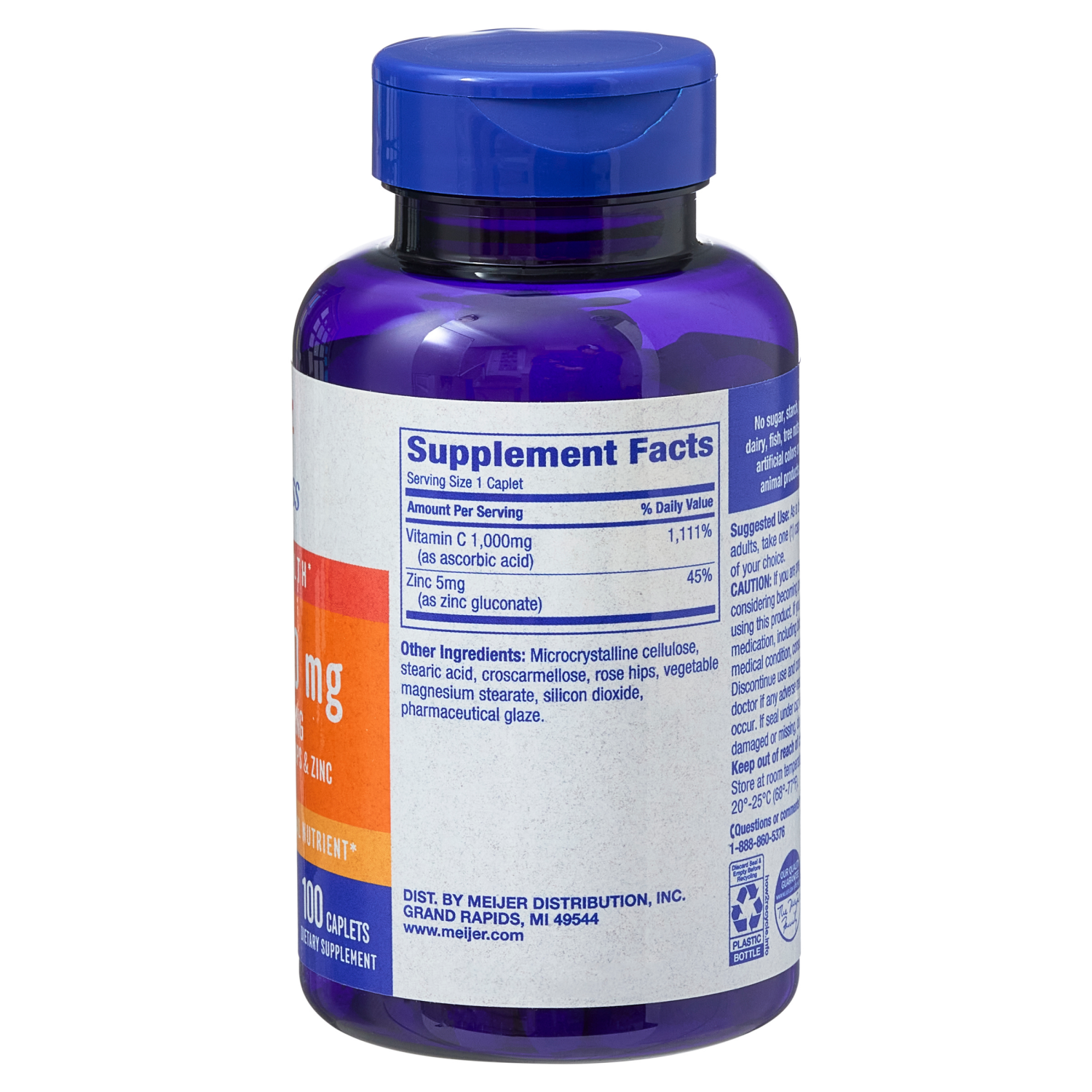 slide 2 of 2, MEIJER WELLNESS Meijer Bb Vit C Rose Hips Zinc Tab, 100 ct; 1000 mg