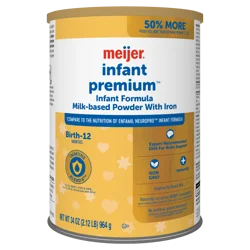 Meijer Infant Milk-Based Baby Formula Powder with Iron