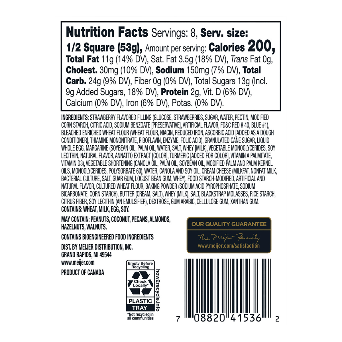 slide 3 of 4, FREDERIKS BY MEIJER Frederik's by Meijer Strawberry Crumble Square, 1 ct