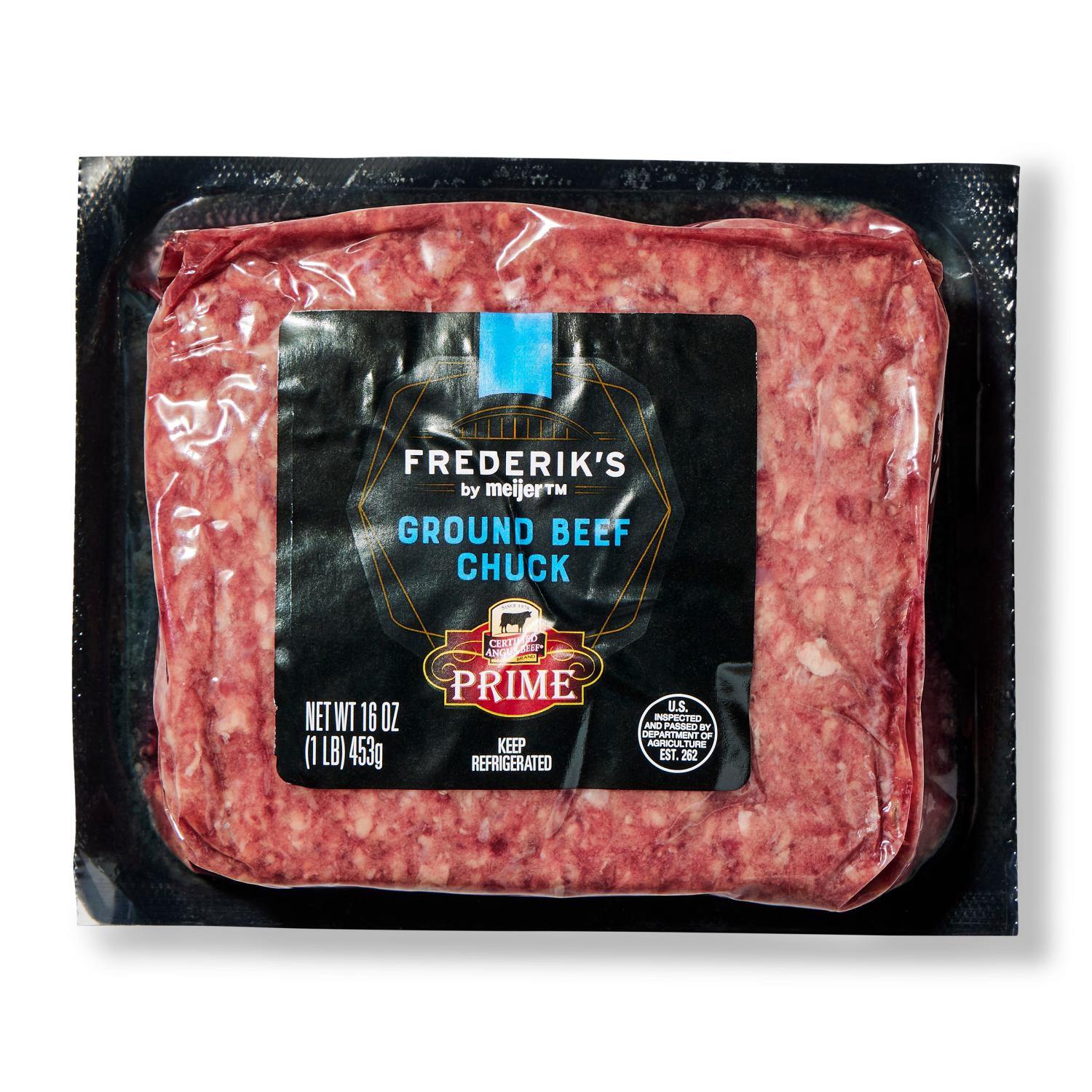 slide 1 of 4, FREDERIKS BY MEIJER Certified Angus Beef Prime Ground Beef, 1 ct