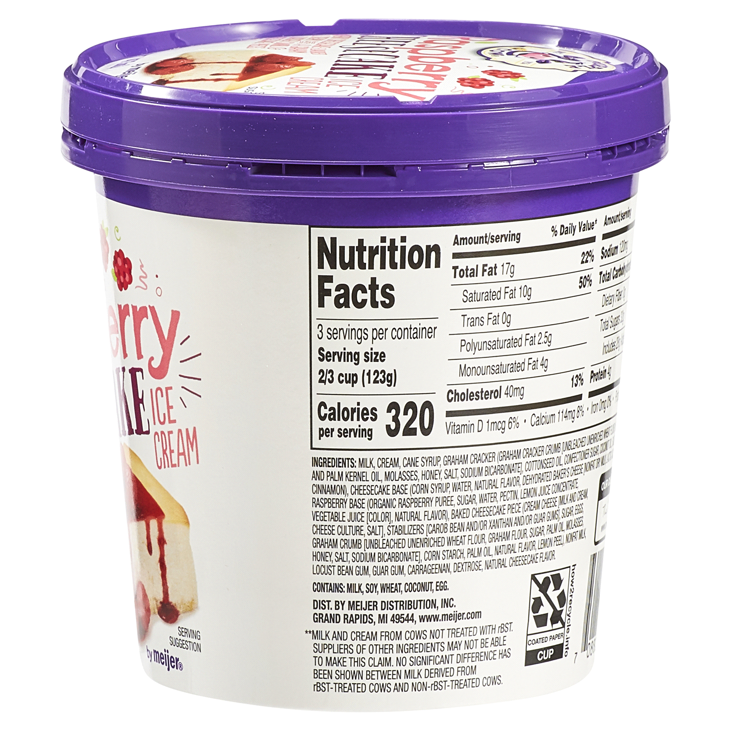 slide 2 of 5, Purple Cow Raspberry Cheesecake Ice Cream, 16 oz