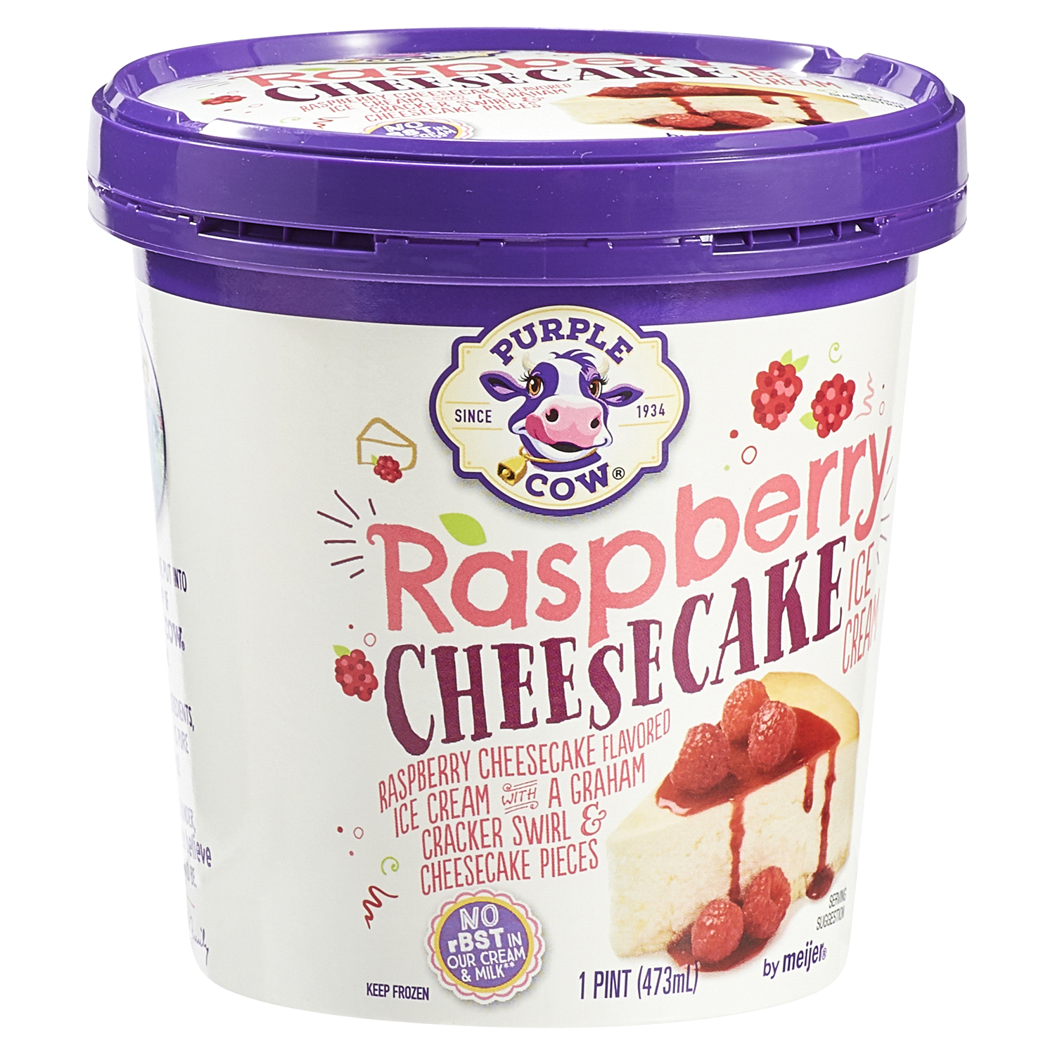 slide 4 of 5, Purple Cow Raspberry Cheesecake Ice Cream, 16 oz