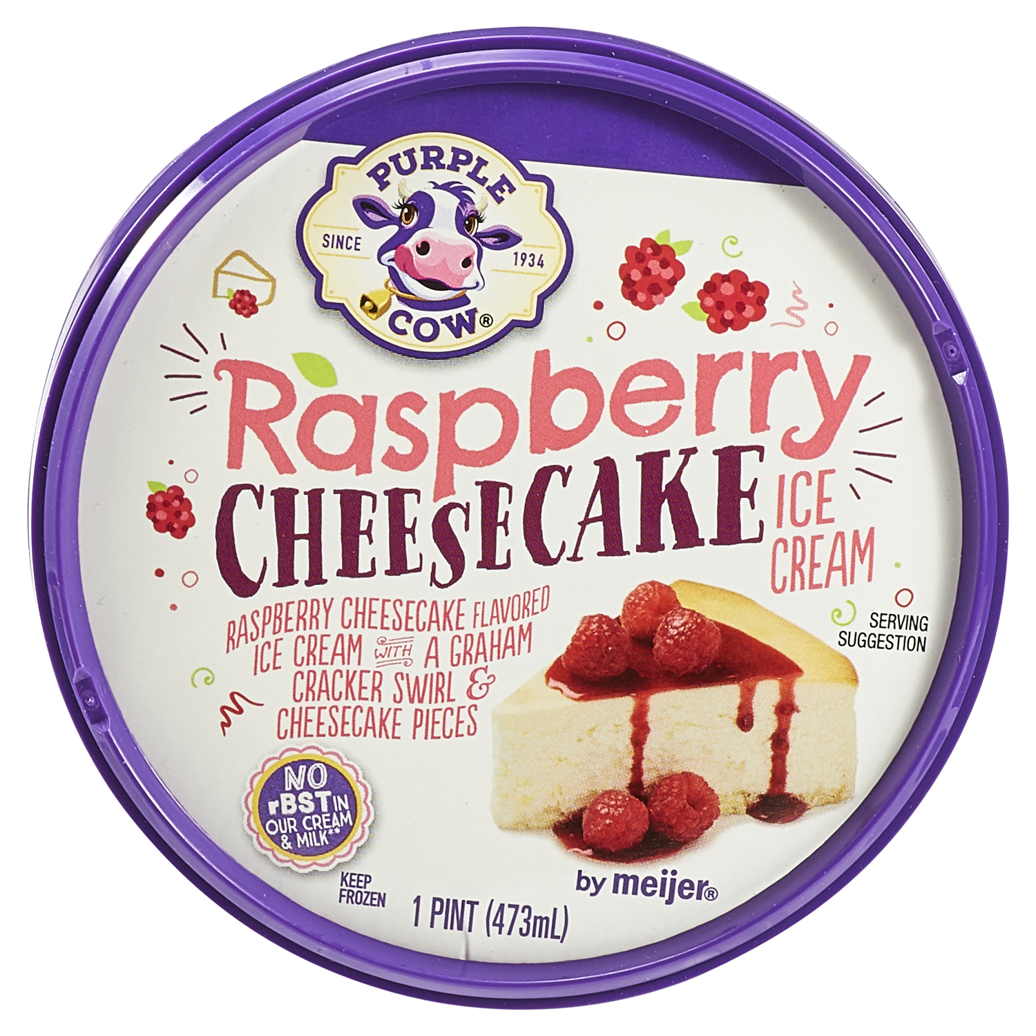 slide 5 of 5, Purple Cow Raspberry Cheesecake Ice Cream, 16 oz