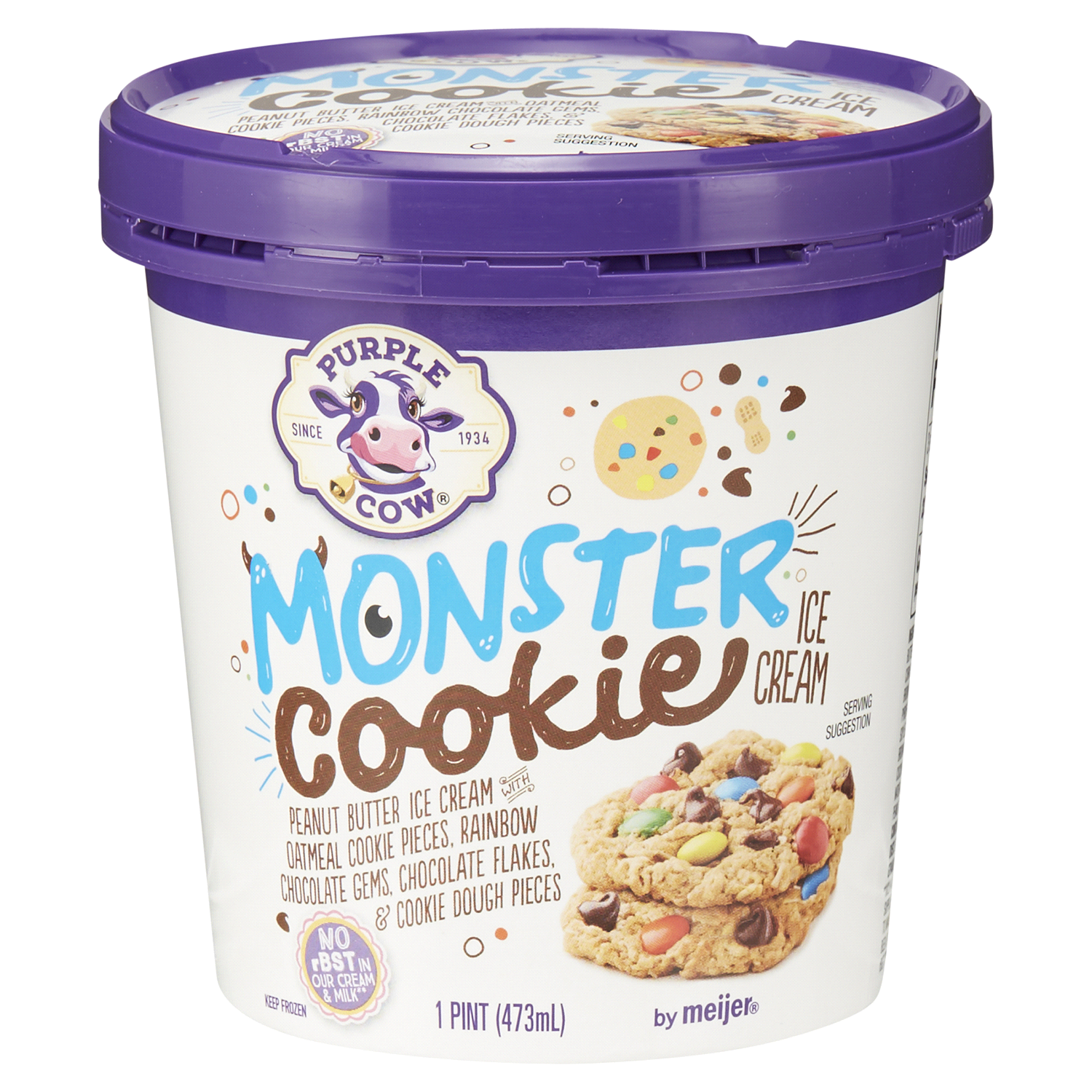 slide 1 of 1, Purple Cow Monster Cookie Ice Cream, 16 oz