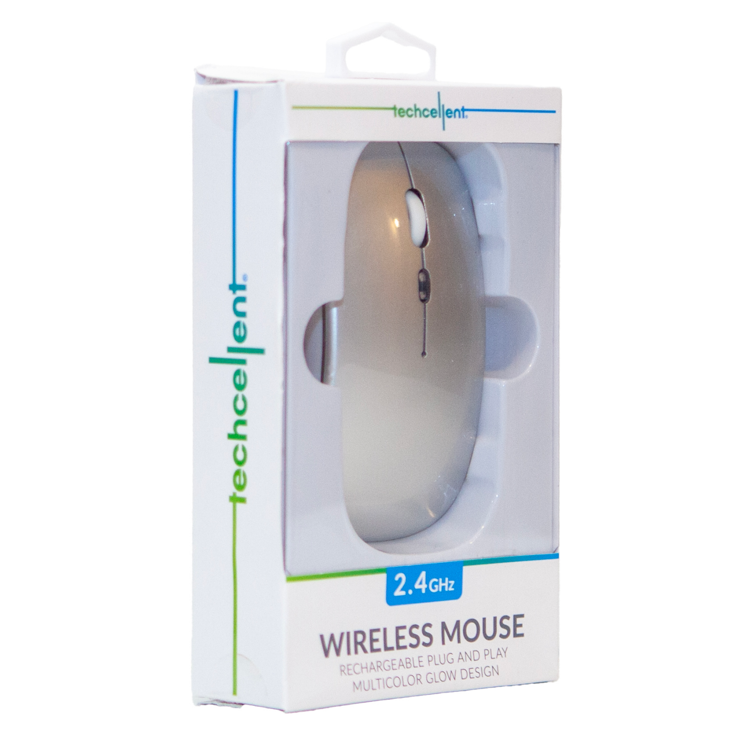 slide 4 of 5, Techcellent Wireles Mse Rechge Rgb Lg Bk, LG