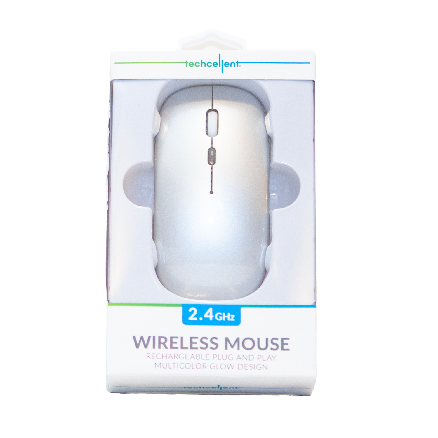 slide 1 of 5, Techcellent Wireles Mse Rechge Rgb Lg Bk, LG