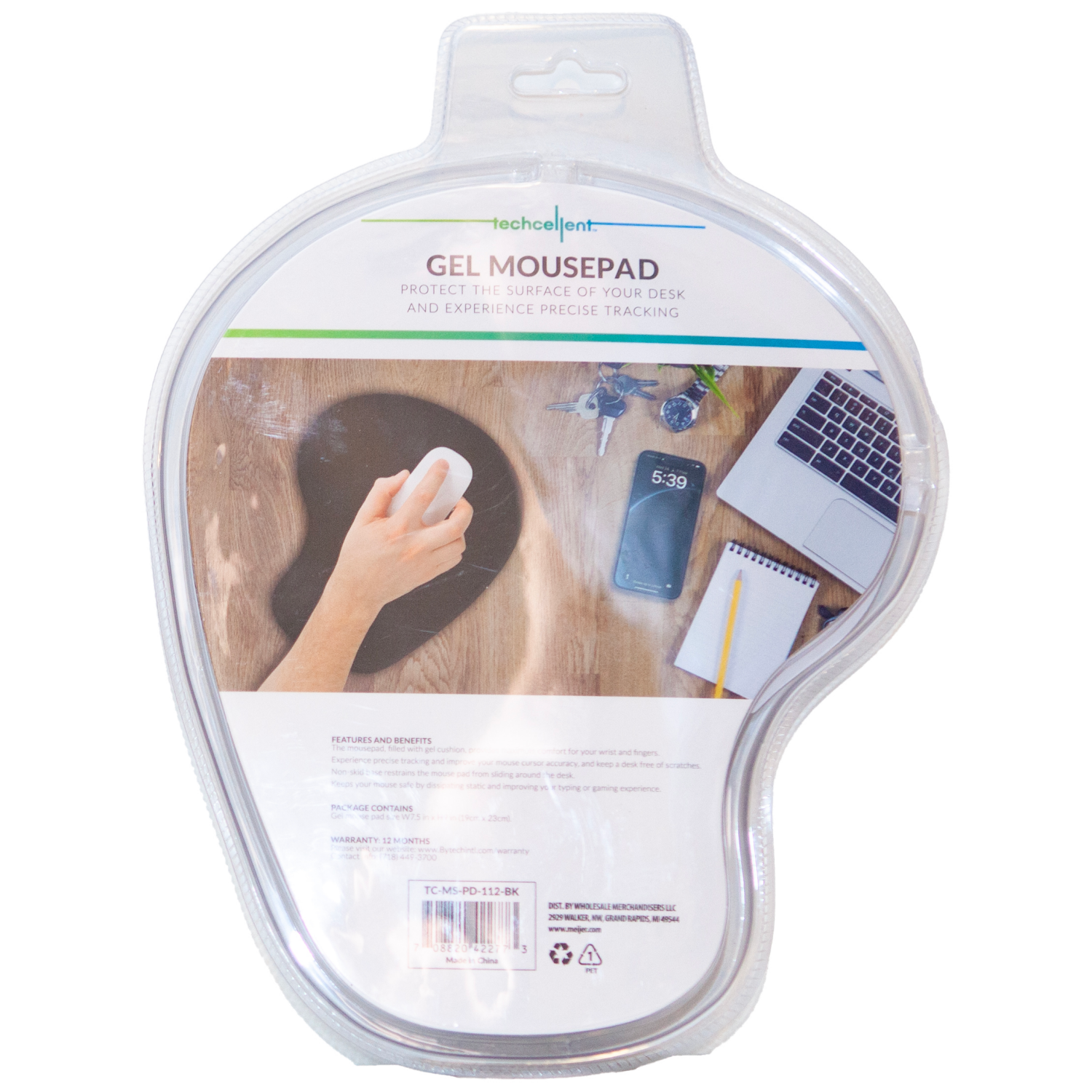 slide 2 of 4, Techcellent Mouse Pad Memory Foam Black, 1 ct