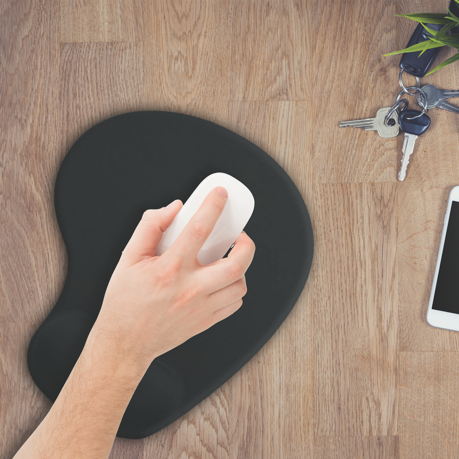 slide 4 of 4, Techcellent Mouse Pad Memory Foam Black, 1 ct