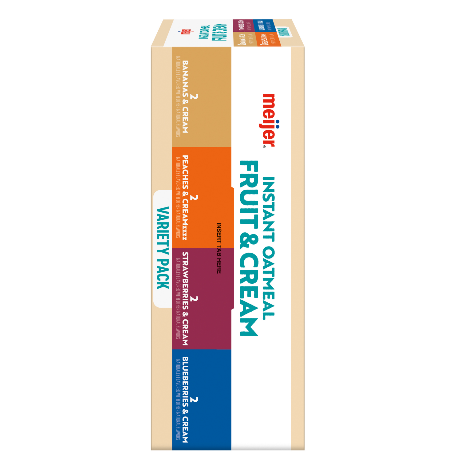 slide 4 of 8, Meijer Instant Oatmeal Fruit & Cream Variety Pack, 8 Count, 8 ct