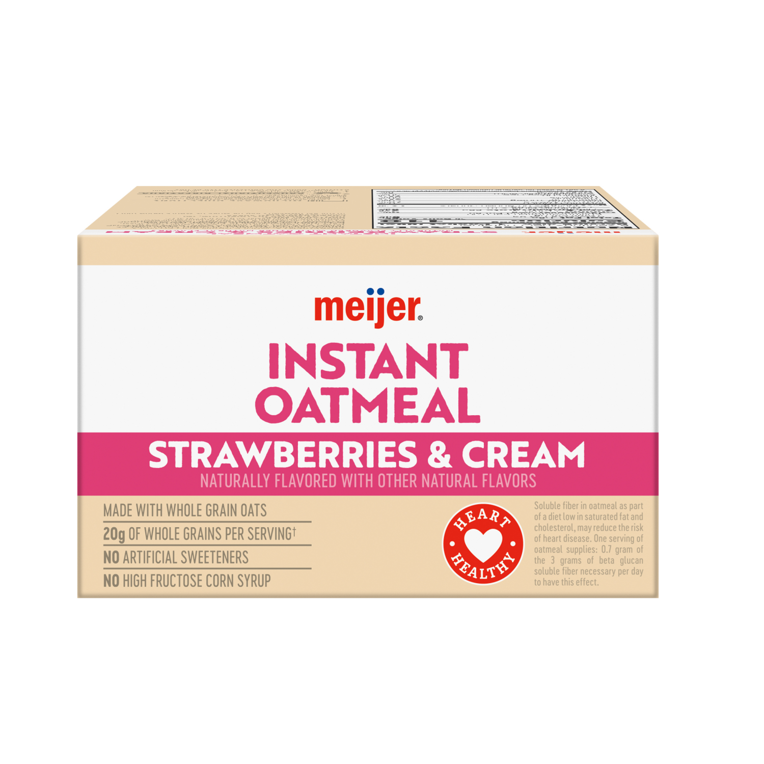 slide 8 of 8, Meijer Strawberries & Cream Instant Oatmeal - 10 ct, 10 ct