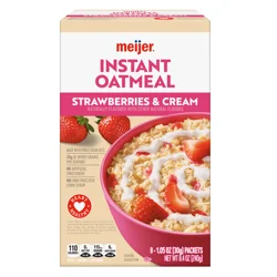 Meijer Strawberries & Cream Instant Oatmeal - 10 ct
