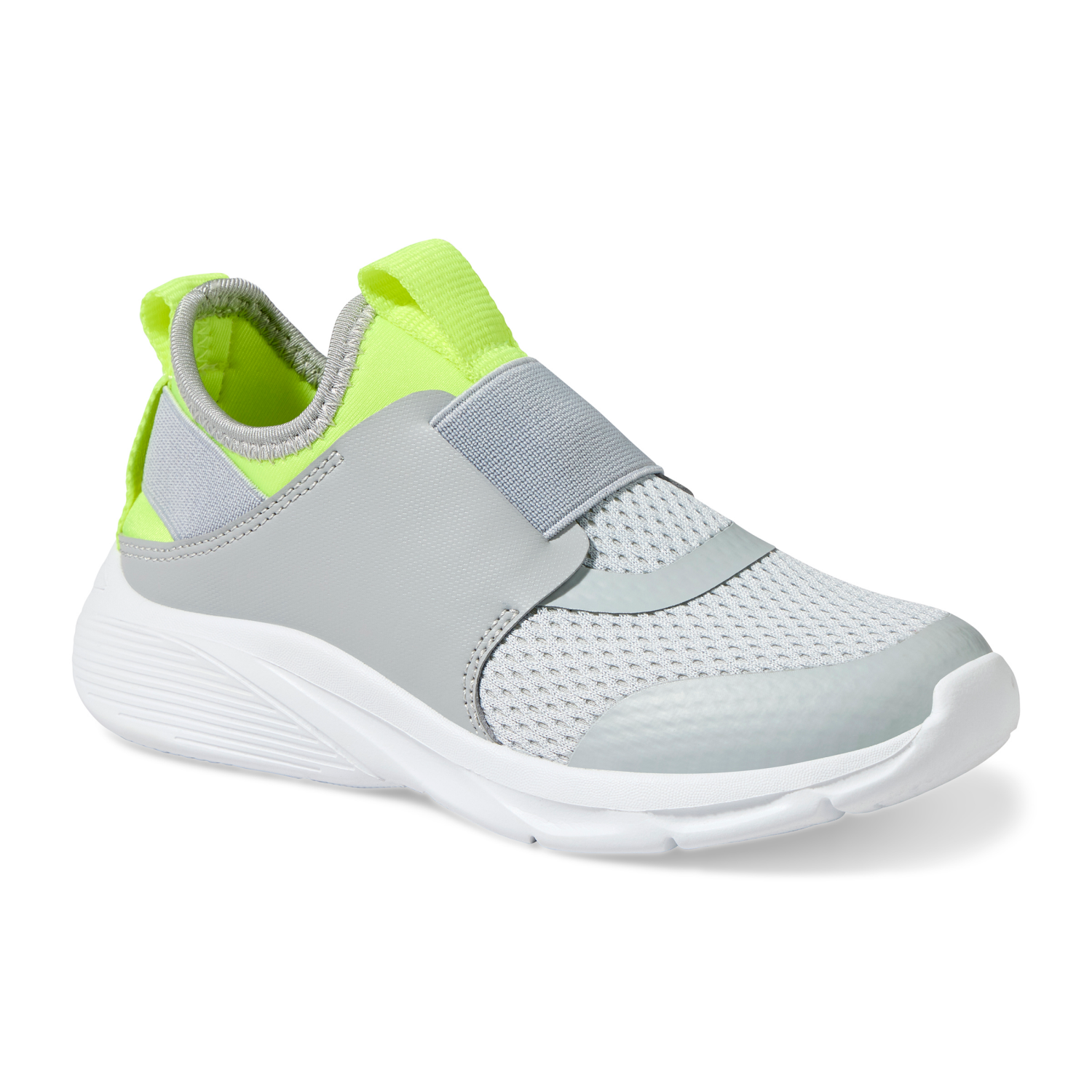 slide 1 of 6, Vively Boy Power Play Athletic Shoe, Gray, Size 4, Size 4