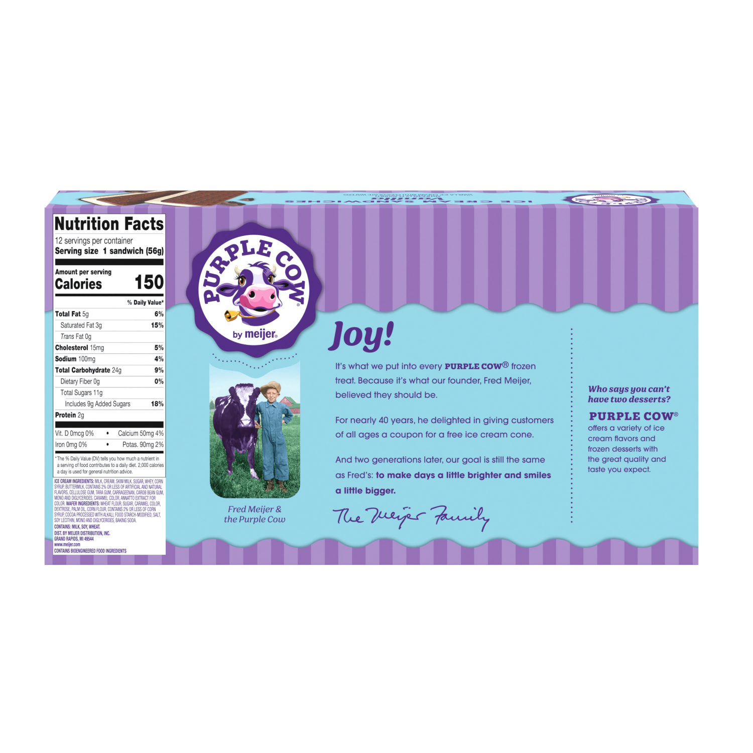 slide 2 of 6, Purple Cow Ice Cream Sandwiches, 12 ct
