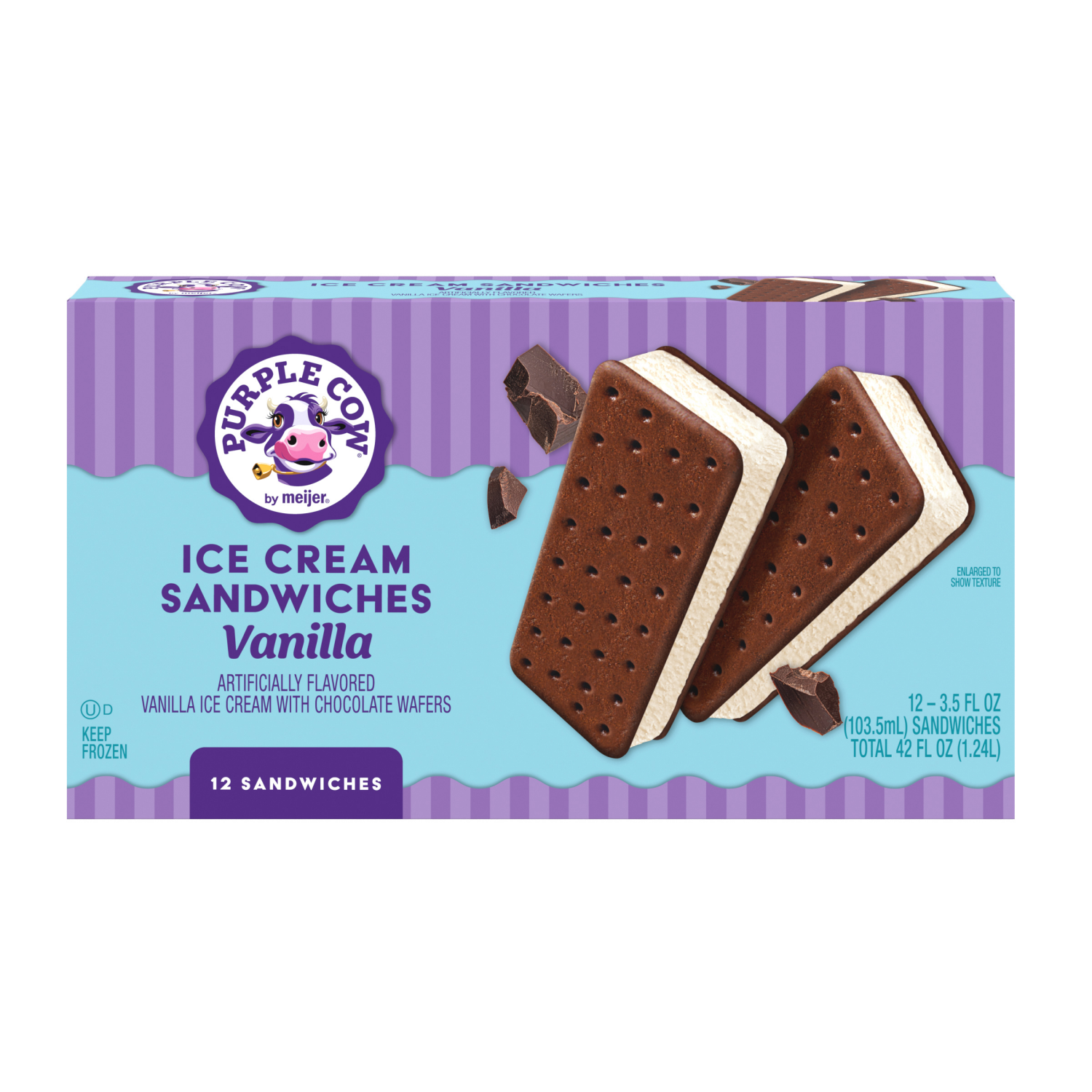 slide 1 of 6, Purple Cow Ice Cream Sandwiches, 12 ct