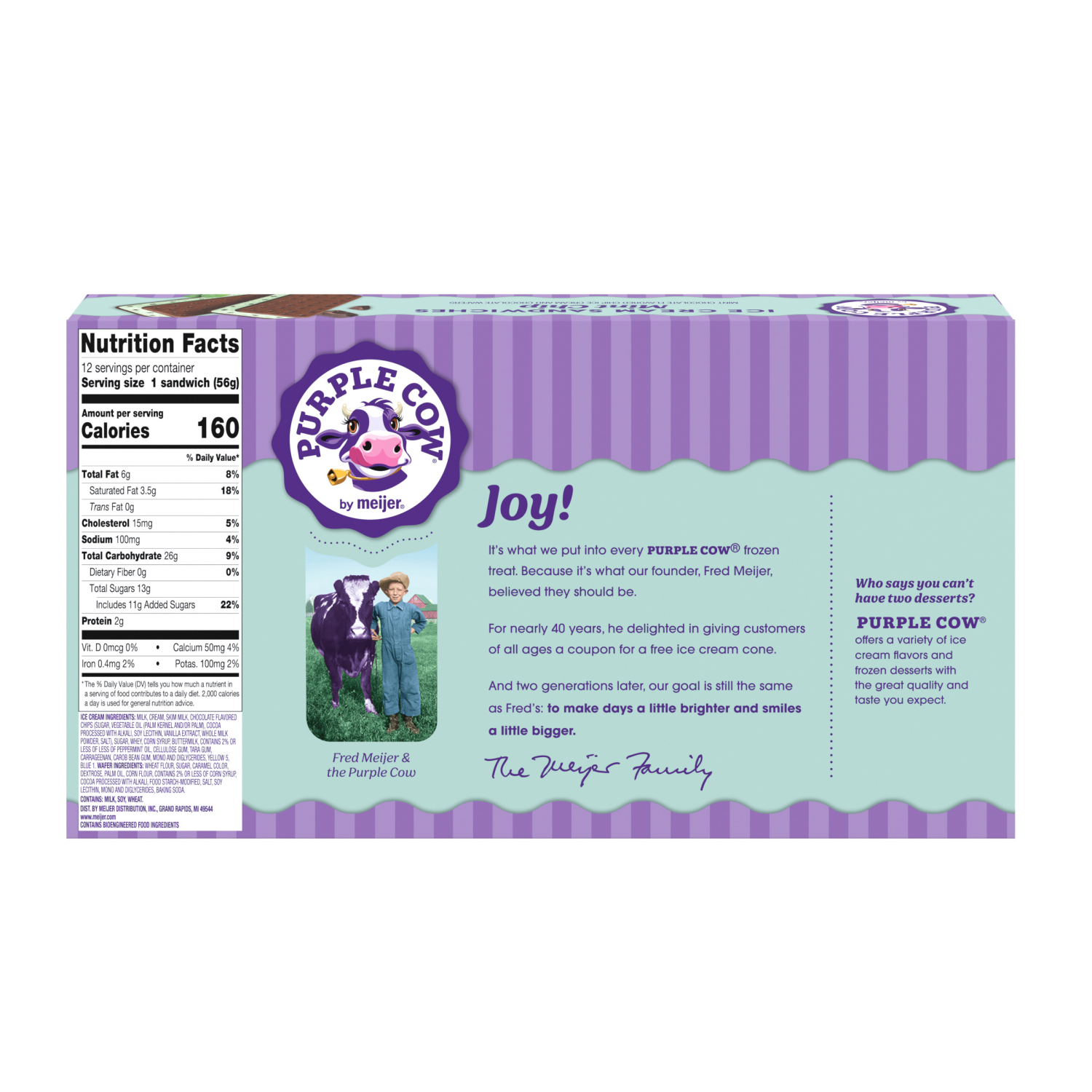 slide 2 of 6, Purple Cow Mint Chocolate Chip Ice Cream Sandwiches, 38.4 oz