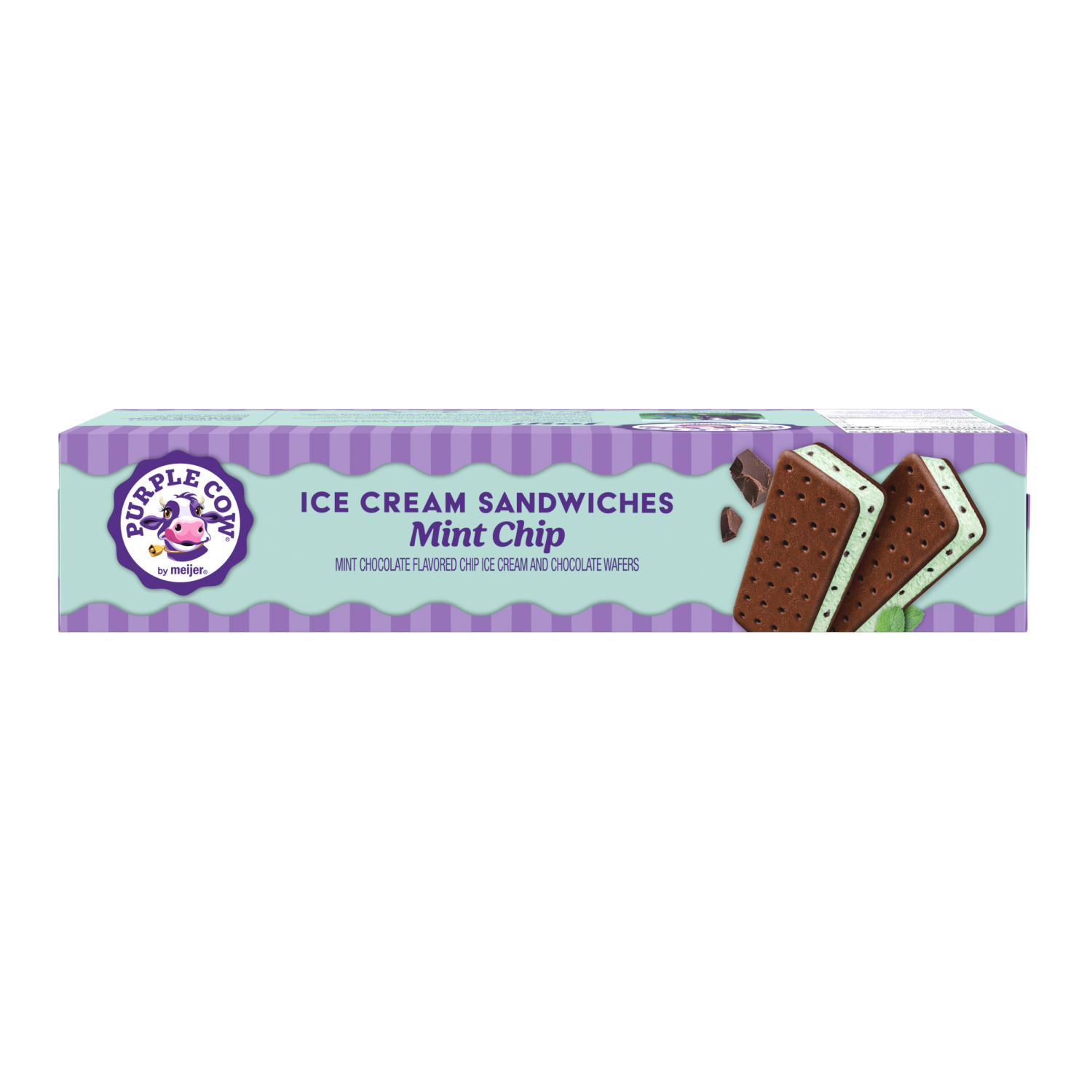 slide 5 of 6, Purple Cow Mint Chocolate Chip Ice Cream Sandwiches, 38.4 oz