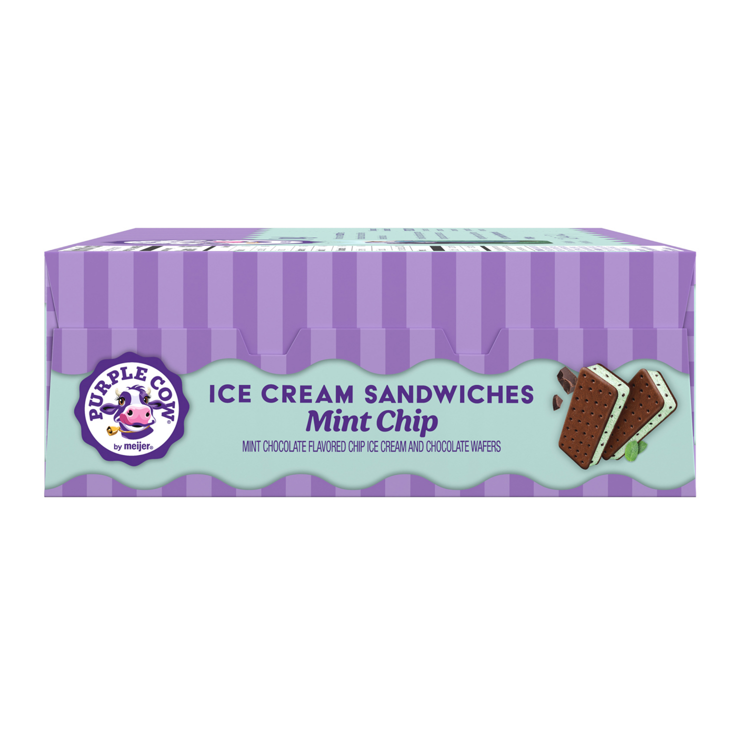 slide 6 of 6, Purple Cow Mint Chocolate Chip Ice Cream Sandwiches, 38.4 oz
