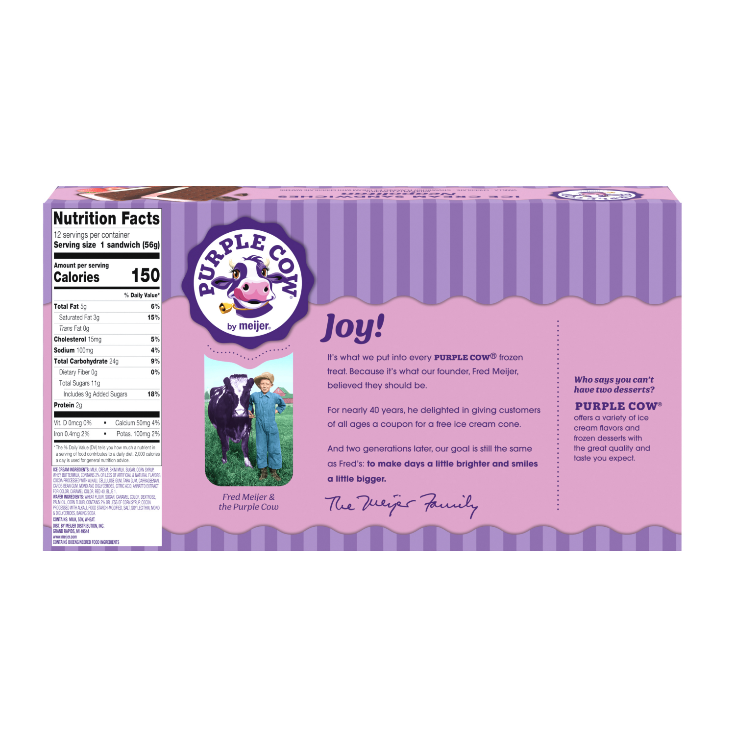 slide 2 of 6, Purple Cow Neapolitan Ice Cream Sandwiches, 12 ct