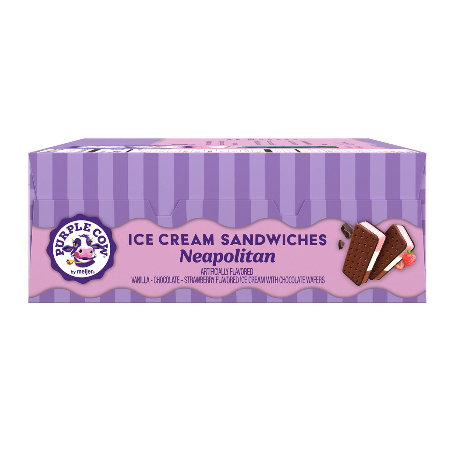 slide 6 of 6, Purple Cow Neapolitan Ice Cream Sandwiches, 12 ct