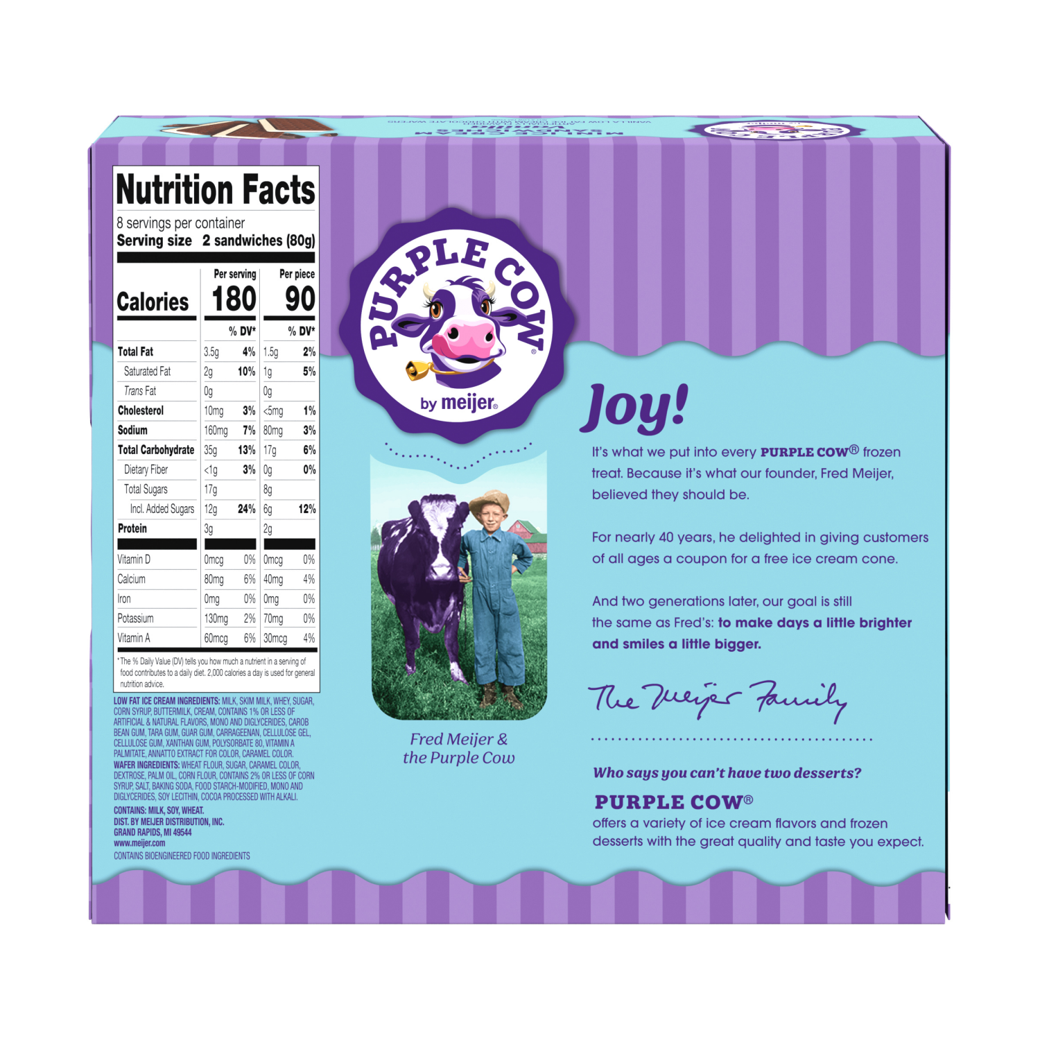 slide 2 of 6, Purple Cow Mini Vanilla Ice Cream Sandwiches, 16 ct